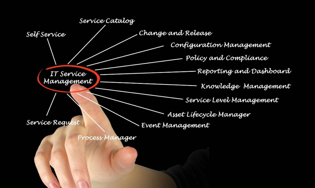 a graph explaining common parts of IT service management to explain managed IT services
