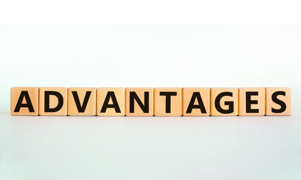 wooden blocks that spell out "advantages"