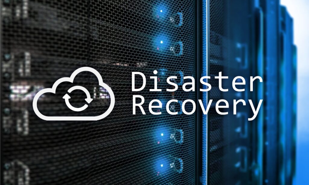 a database with the words "disaster recovery" in front of it