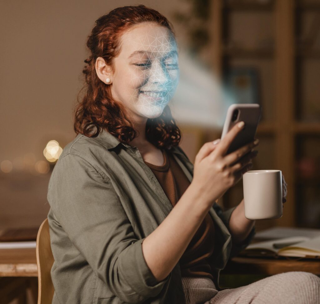 woman-with-phone-doing-face-scan